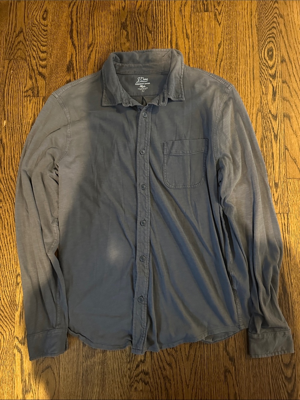 J. Crew 100% Cotton Washed Slate Blue Long Sleeve Button-Up Shirt